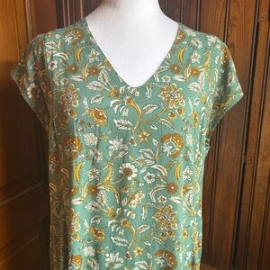 PURE JILL by J.JILL Maxi Dress Size Medium Viscose Rayon Floral Fabric